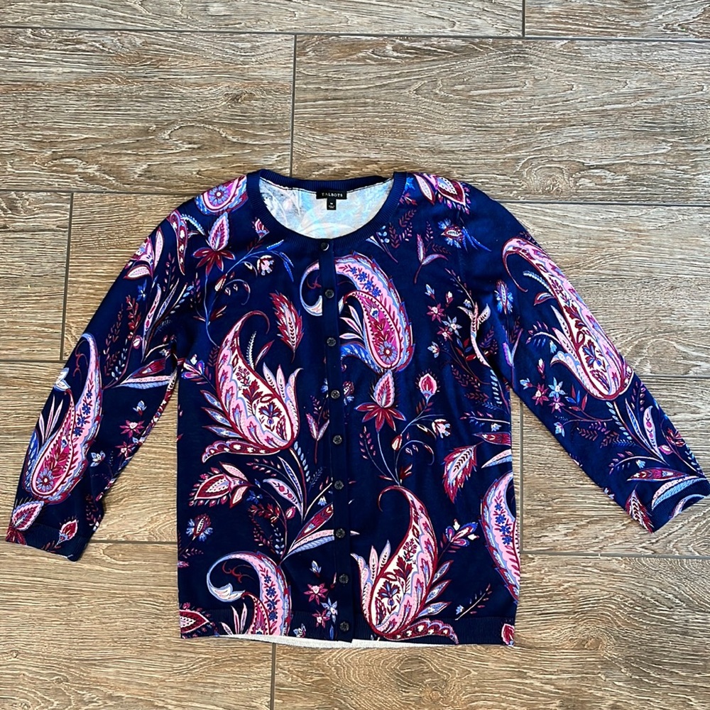 Talbots Paisley Cardigan